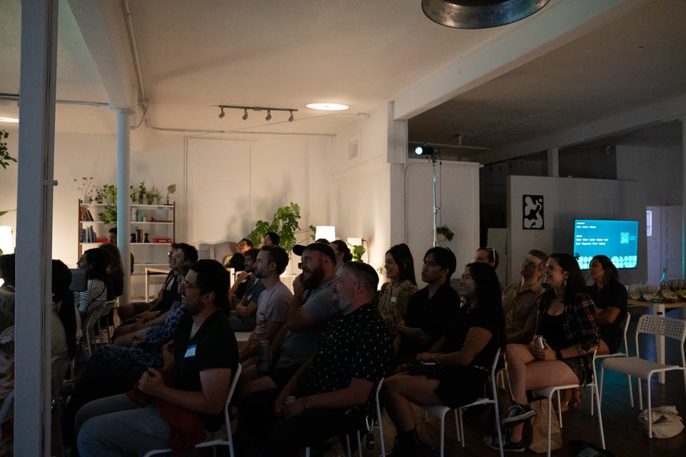 A crowd being presented to.