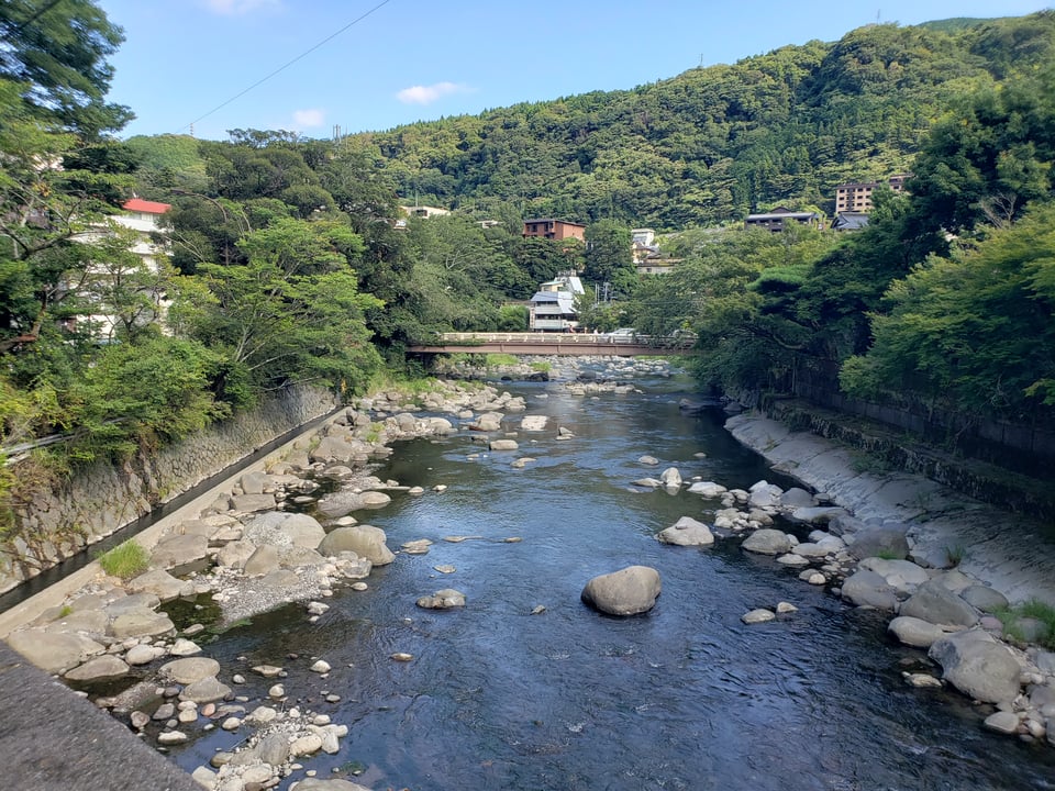 A view of the river from a Hakone bridge.
