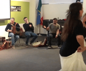Members of CGS play for us at a dance workshop in San Francisco