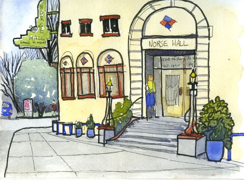 a drawing of a building