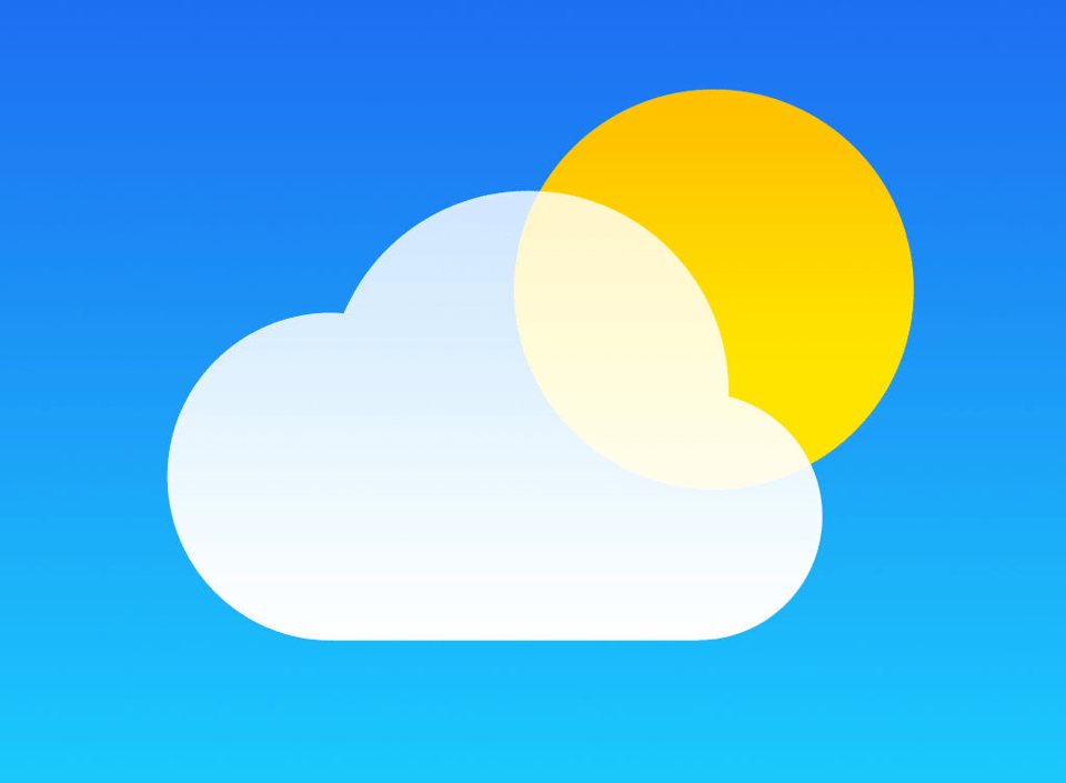 The Apple Weather app icon, a cloud and sun on a blue background