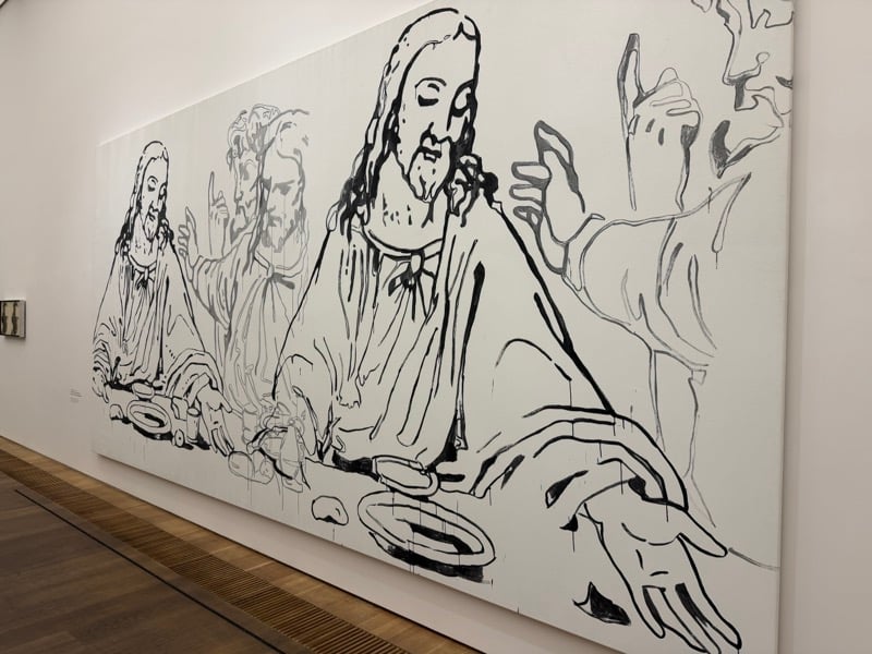 One of The Last Supper paintings by Andy Warhol in a museum