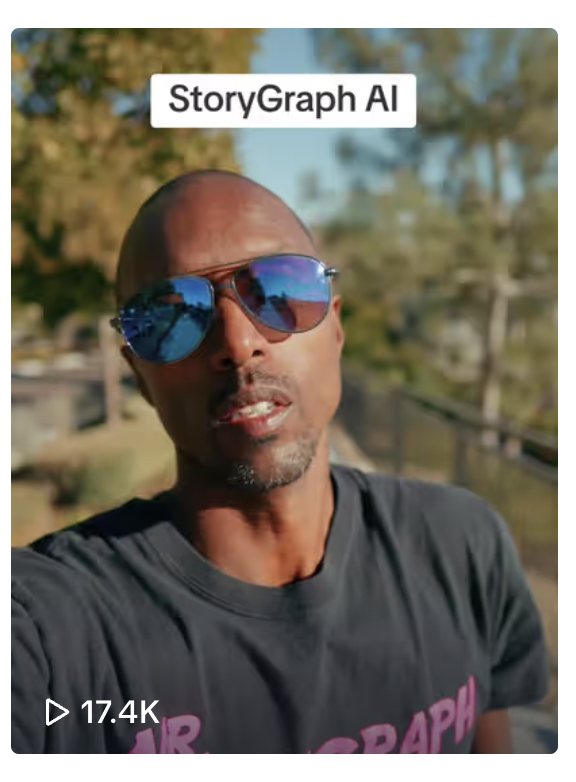 Screenshot of cover image of Rob's TikTok video. It shows him facing the camera in shades and a black t-shirt with the words