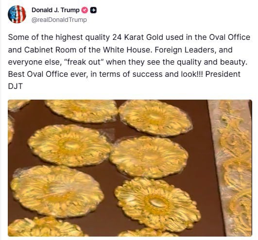 Trump continued to demonstrate his delusions of grandeur and bad taste