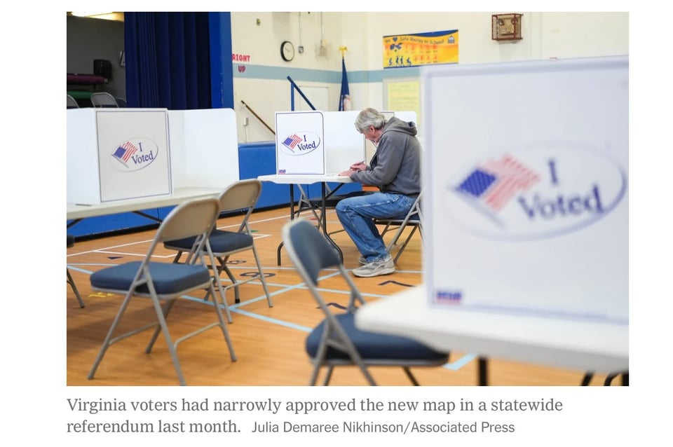 Voters in Virginia voted for a new map by 3%