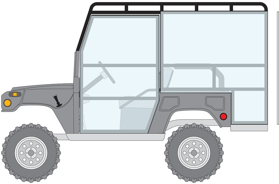 Schematic for the winter enclosure for the golf cart