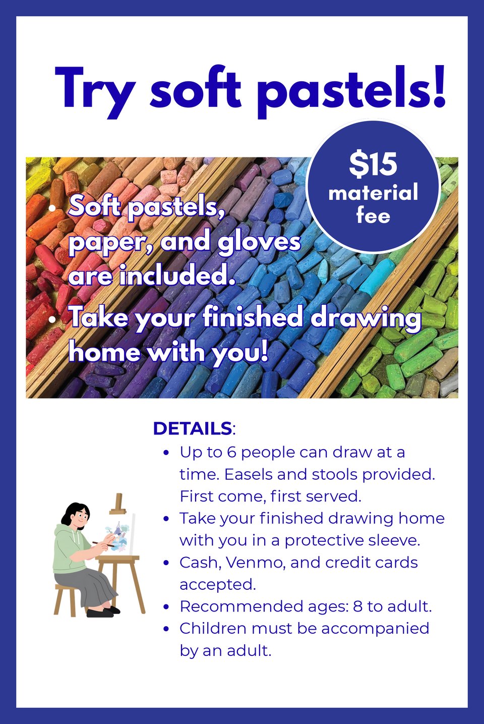 try soft pastels at Mary Pow Designs during Art A Whirl