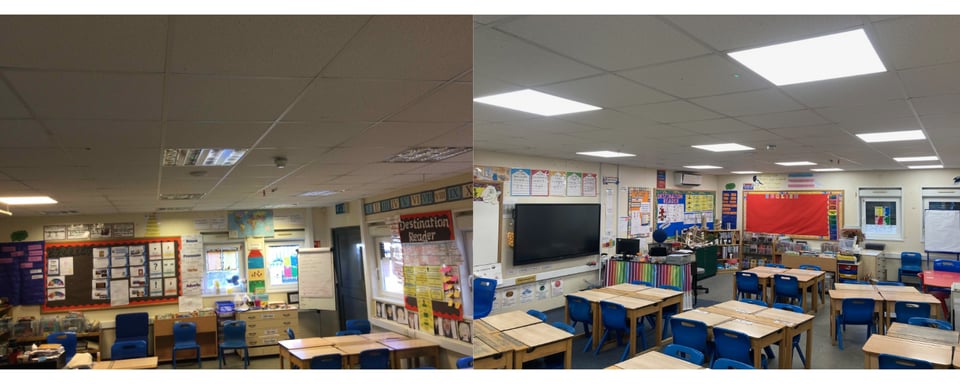 Classroom at Marvels Lane - before and after