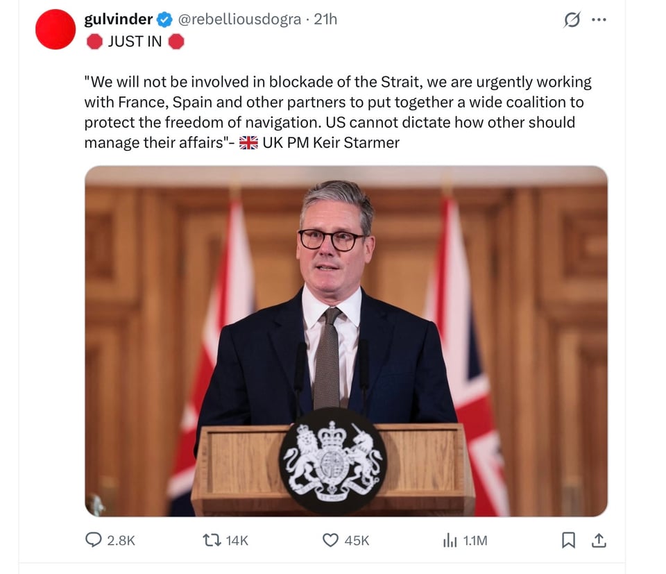 The UK is not with Trump.