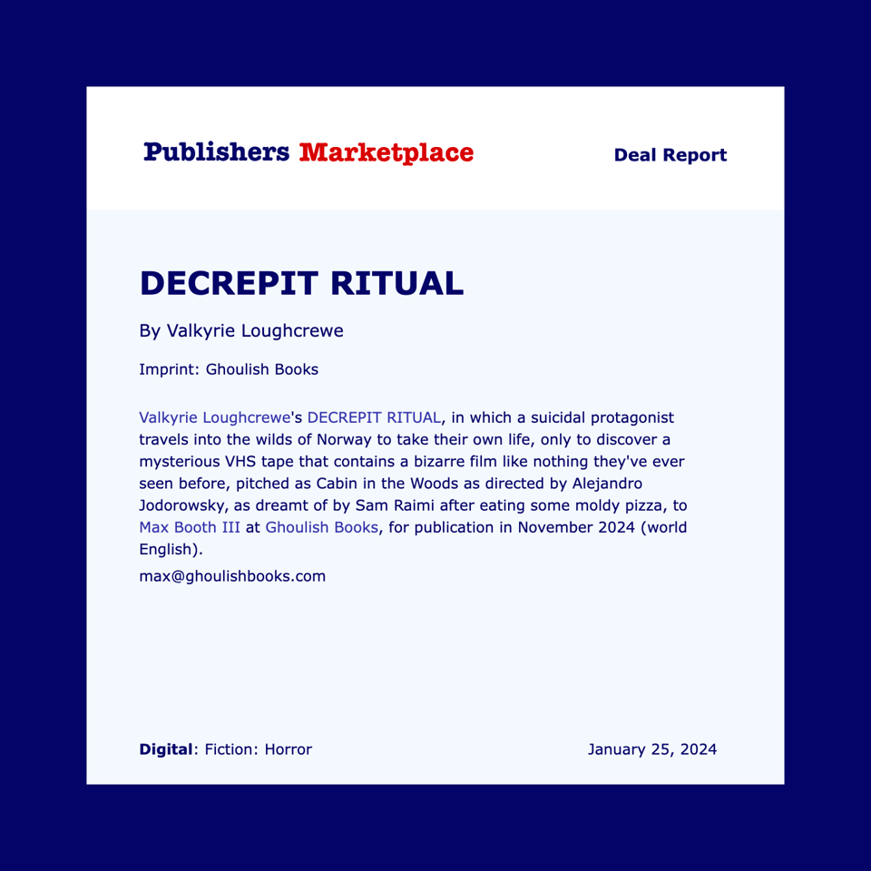 publishers marketplace announcement
