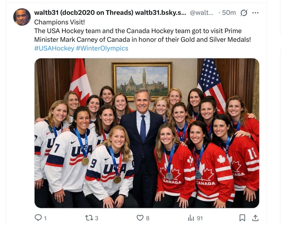 The Gold Medal Women’s Hockey Team visited with the Canadian Prime Minister.