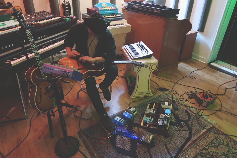 Alex at Kawari Sound studios working on “Impatient”