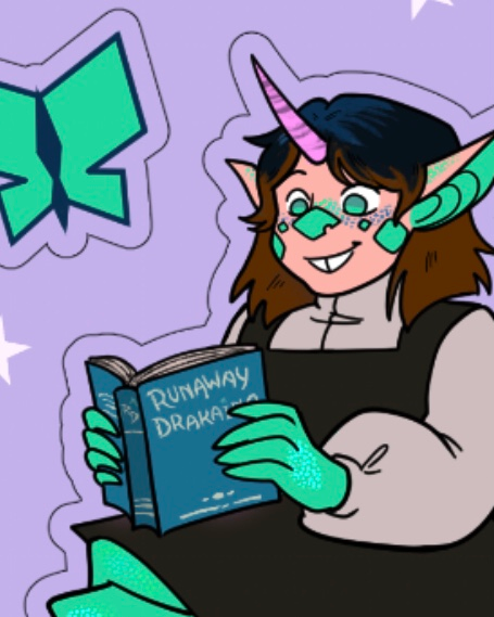 Ellie reading a book.