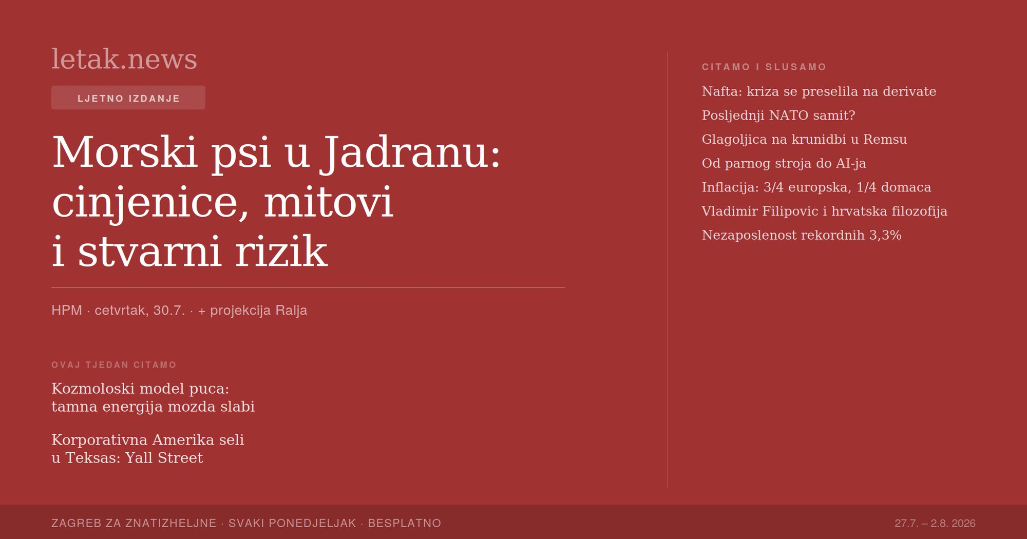 Newsletak: Ralje na Jadranu — koliko je stvarna opasnost?