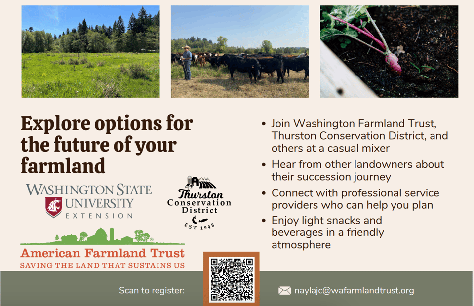 Screenshot of WA Farmland Succession Event Flyer