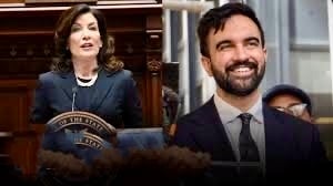 New York’s Governor Kathy Hochul and Zohran Mamdani, the Democrat she has endorsed to be NYC’s mayor.