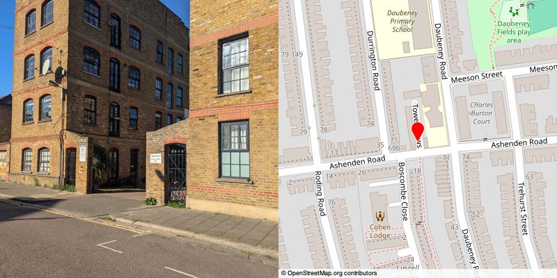 A picture and map of the mews