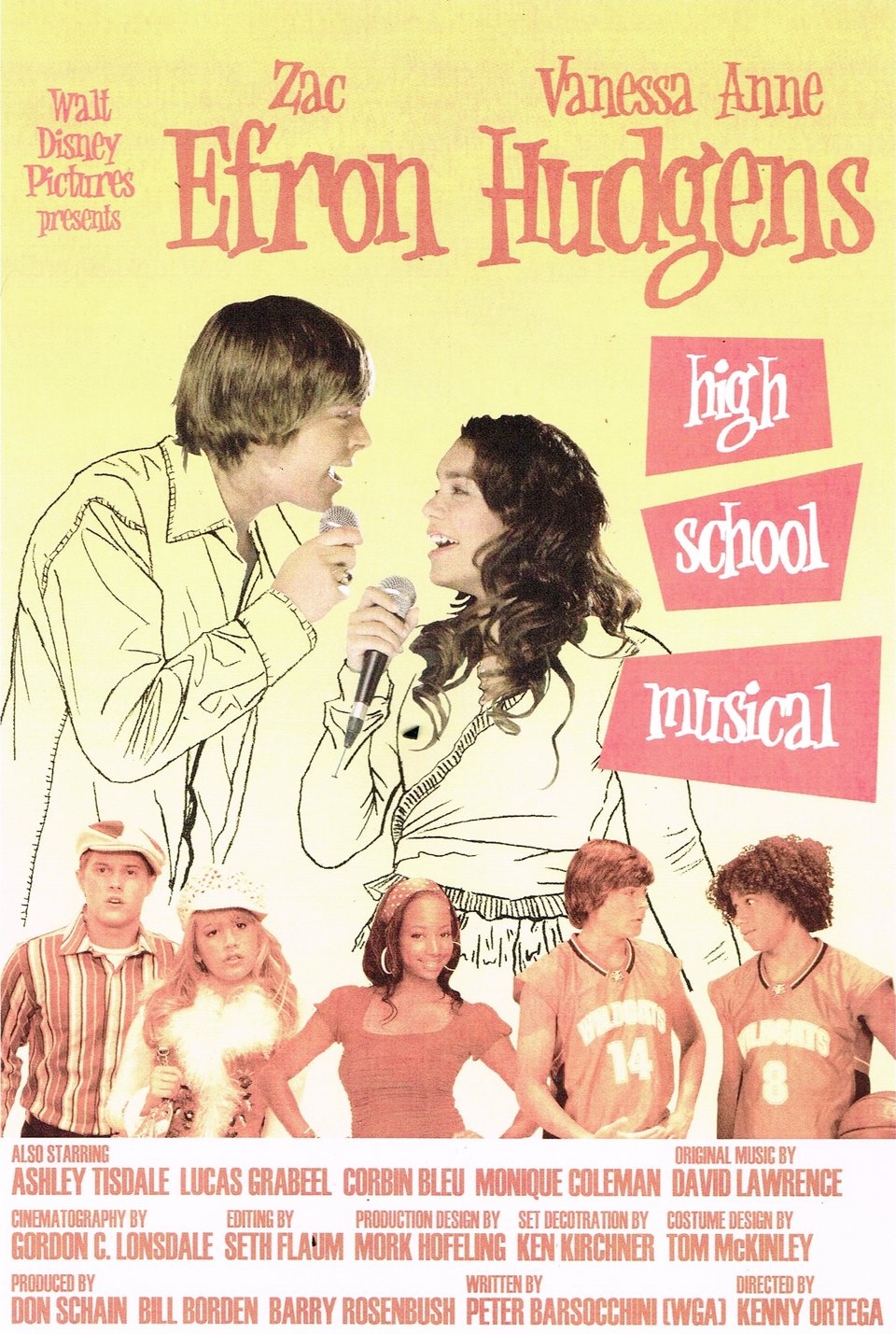 A 1960's style poster for High School Musical, starring Zac Efron and Vanessa "Da Huuuuuudge" Hudgens.