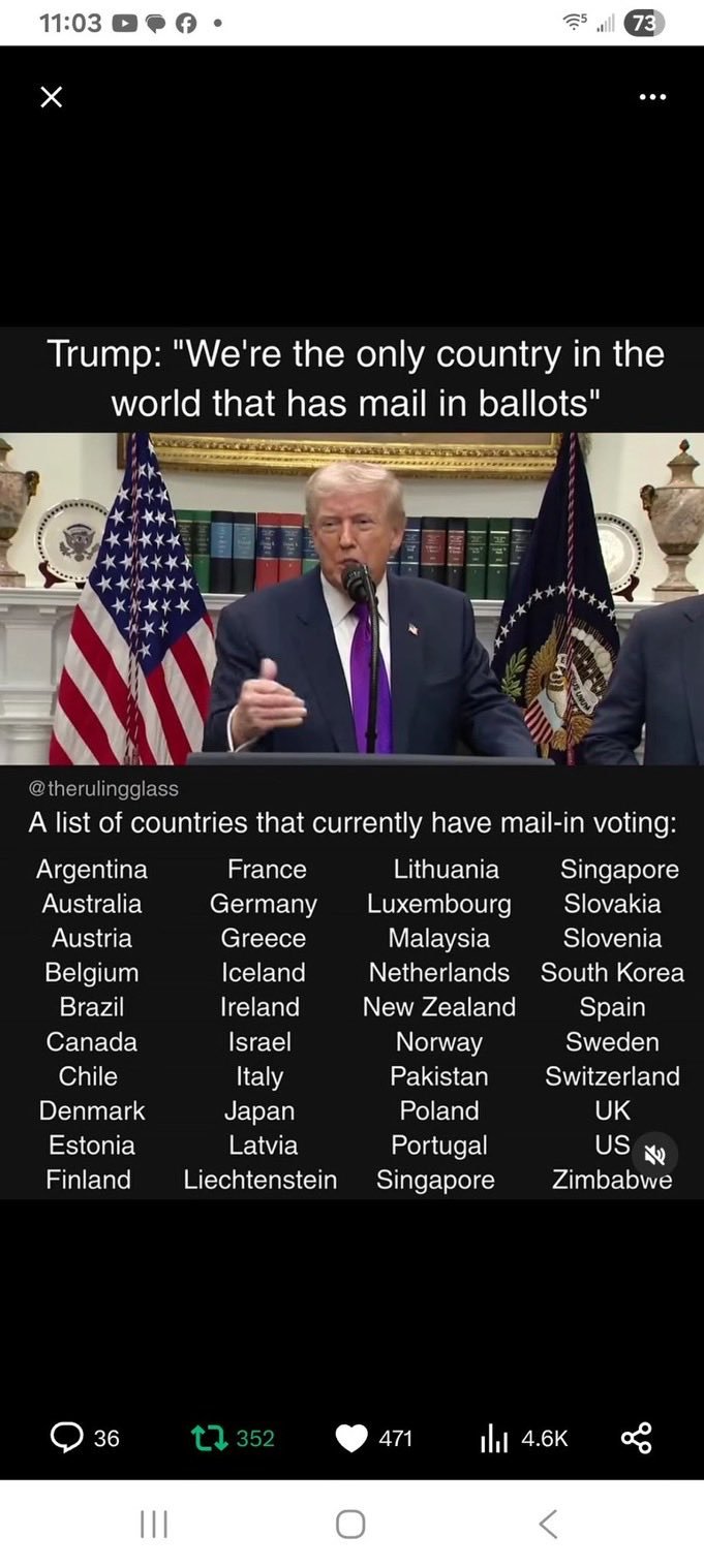 Trump continues to press majority leader John Thune to pass the SAVE America Act and end mail-in ballots,