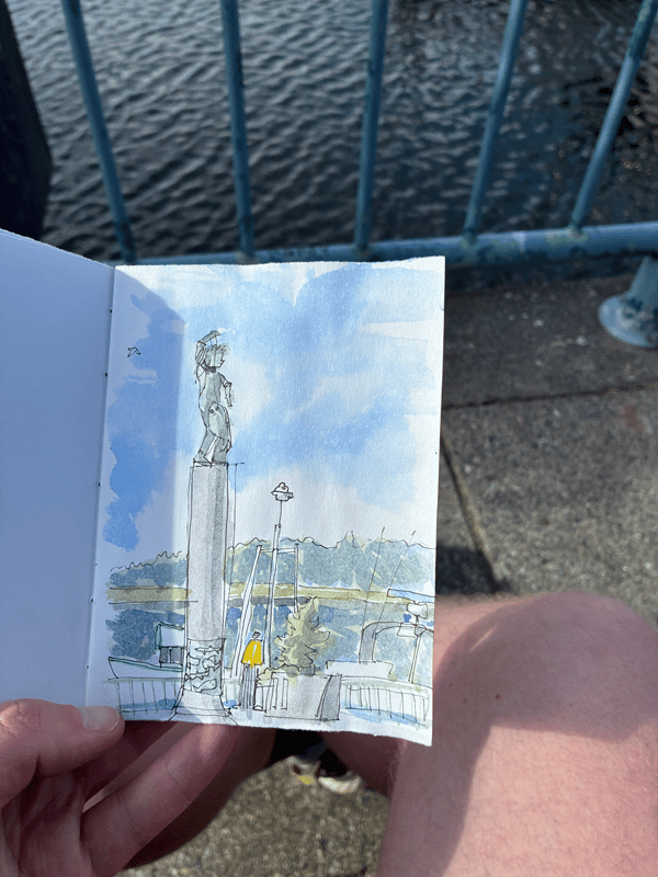 sketch of statue