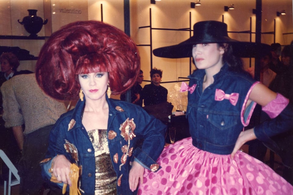 Kate Pierson of the B-52’s and the stylist Elizabeth Saltzman modeled at the same fashion show.