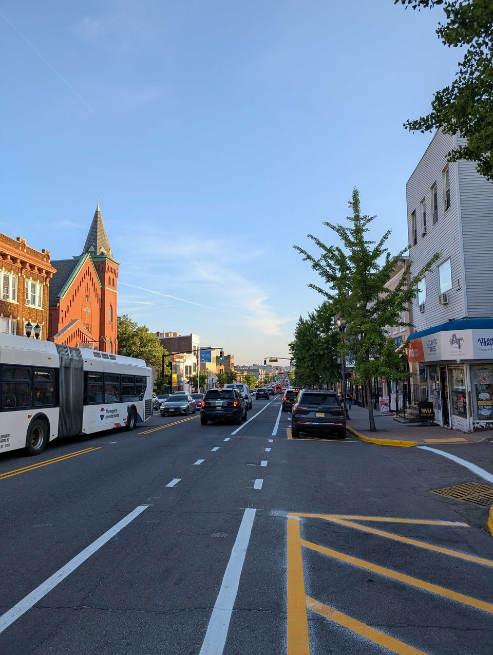 painted bike lane on bergenline avenue