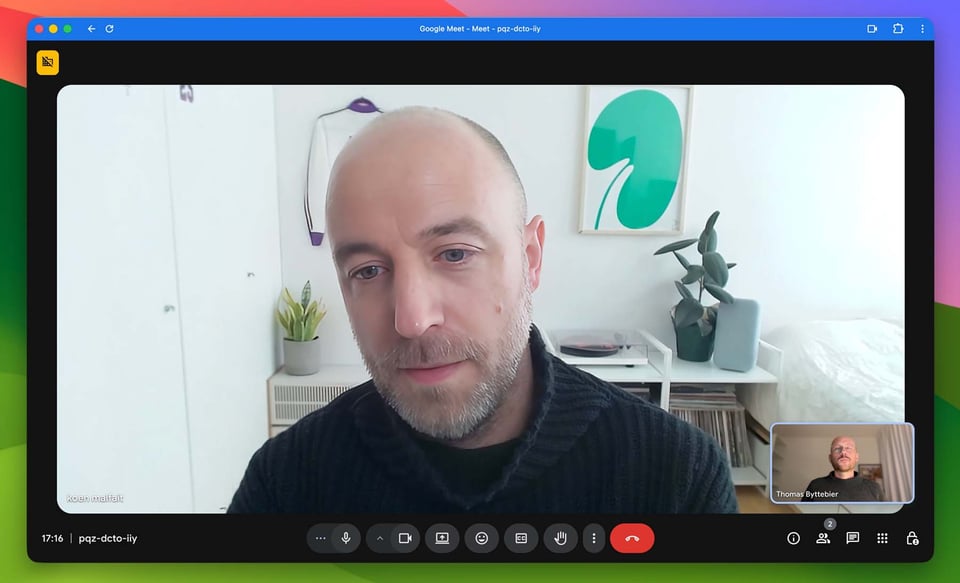 Google Meet screenshot featuring Koen Malfait