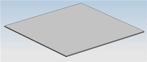 A rendering of a flat sheet of metal