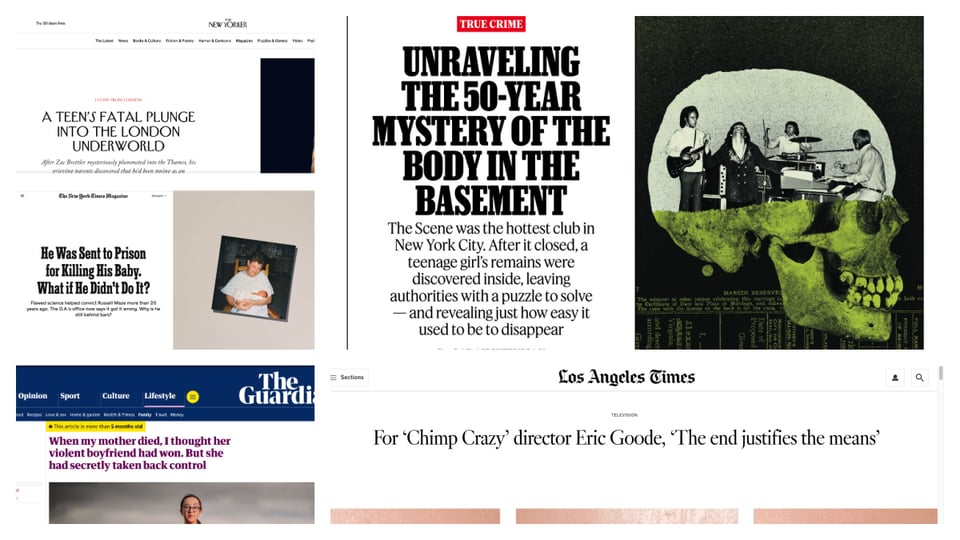 true crime headlines from longread stories