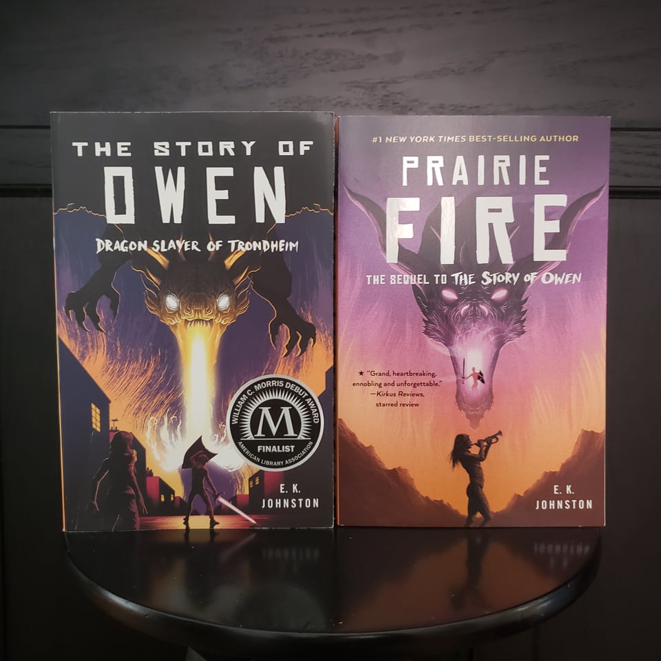 the story of owen and prairie fire, in their eventual paperbacks