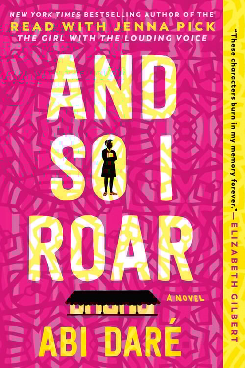 And So I Roar book cover: pink background with black woman in the O of "So".