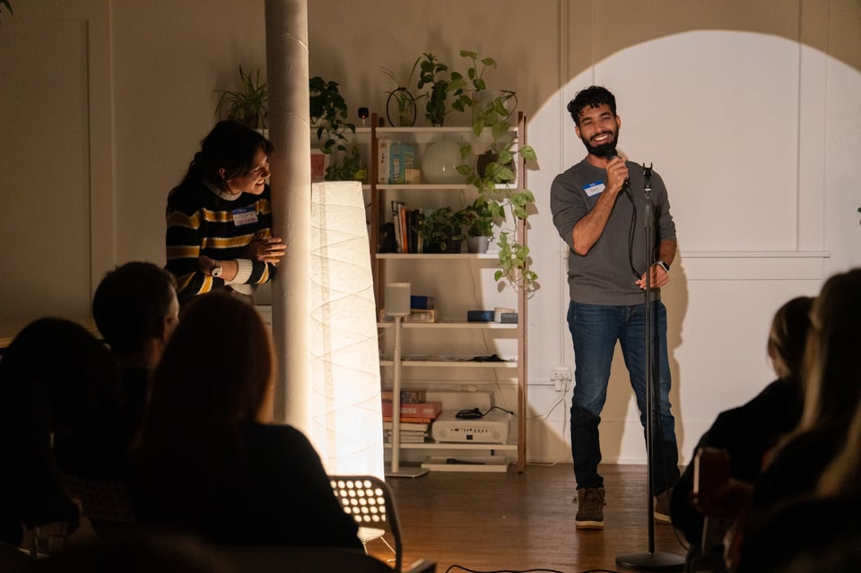 Sakib telling a story.