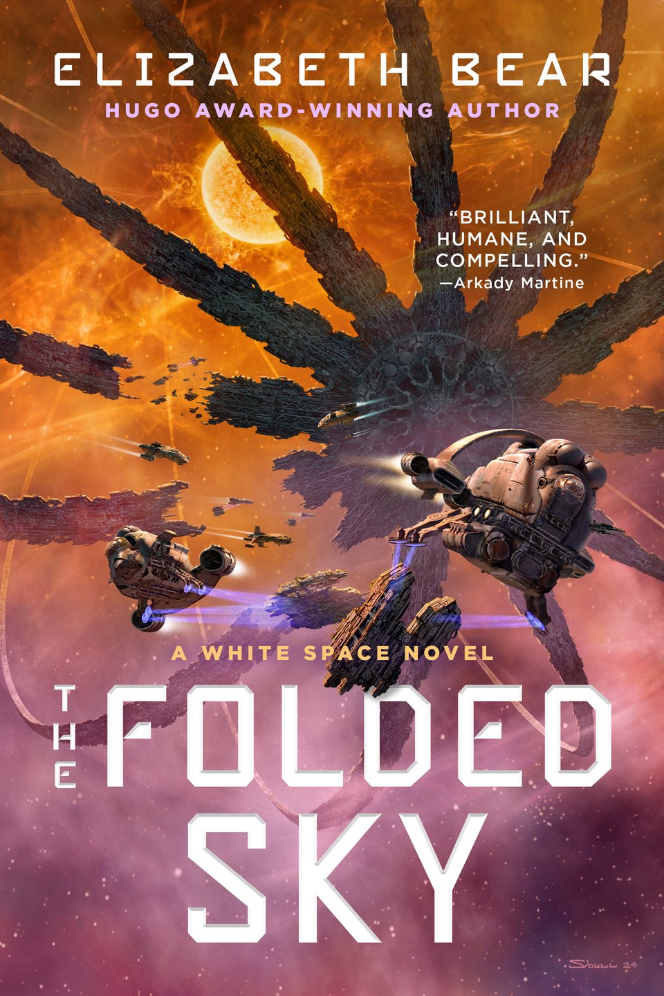 Cover art for THE FOLDED SKY by Elizabeth Bear. Illustration by Stephen Youll