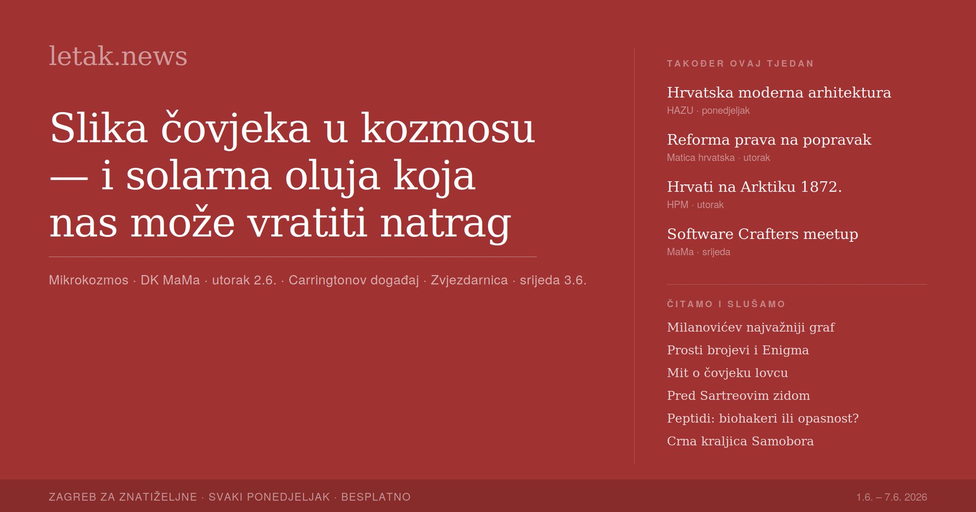 Newsletak: Može li nas kozmologija vratiti samima sebi?