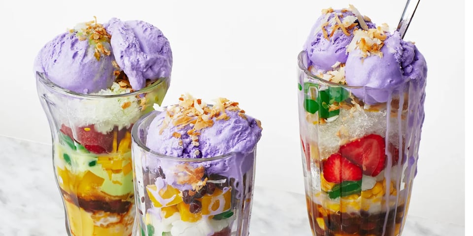 Some delicious halo-halo made from ube.