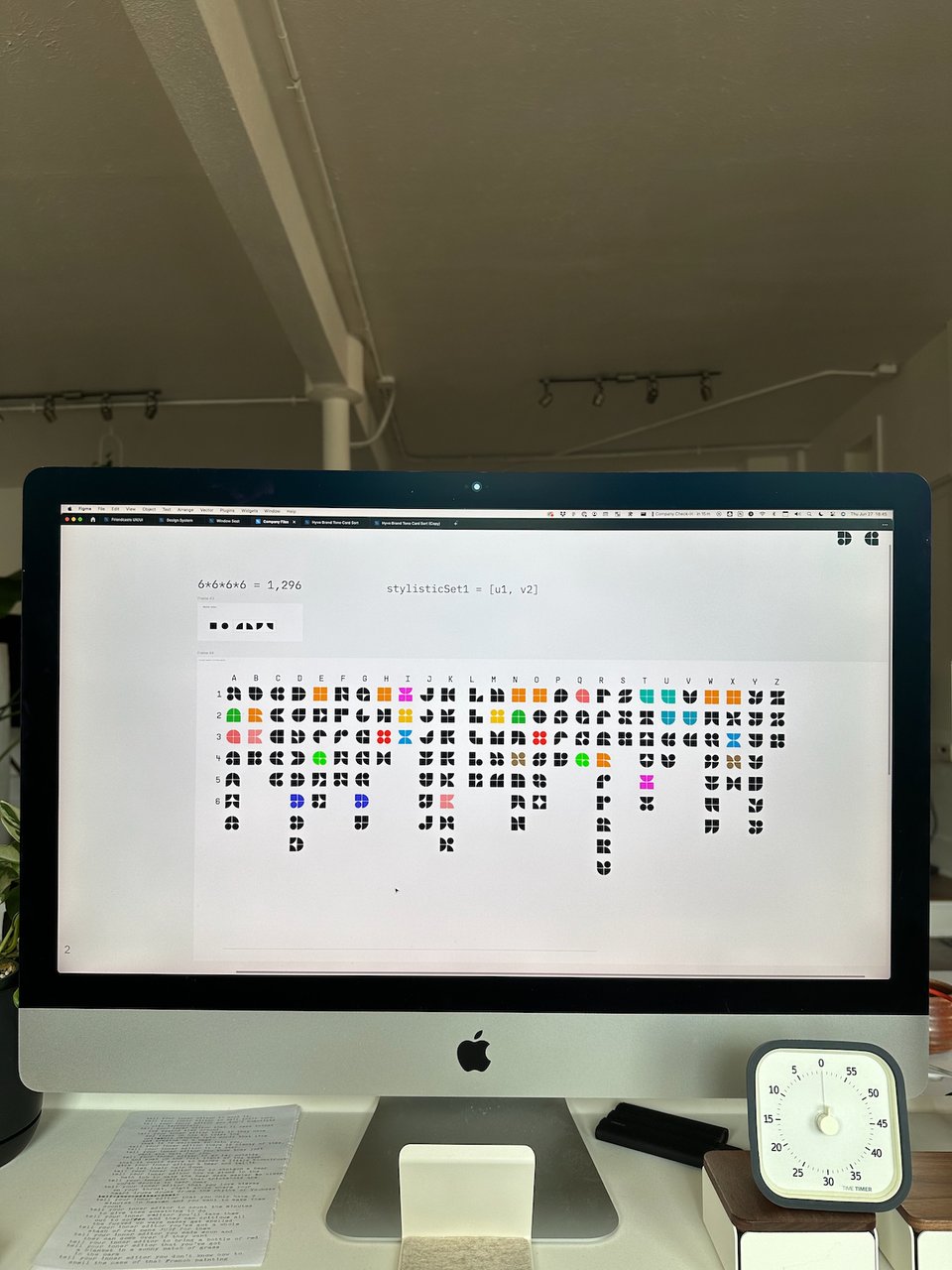 Letters on a screen.