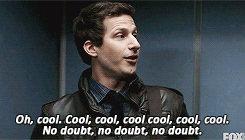 a man in a leather jacket with the words on cool cool cool cool no doubt no doubt no doubt