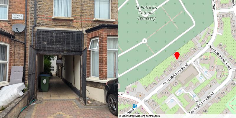 A picture and map of the mews