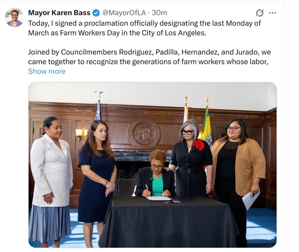 Mayor Bass renames Cesar Chavez Day