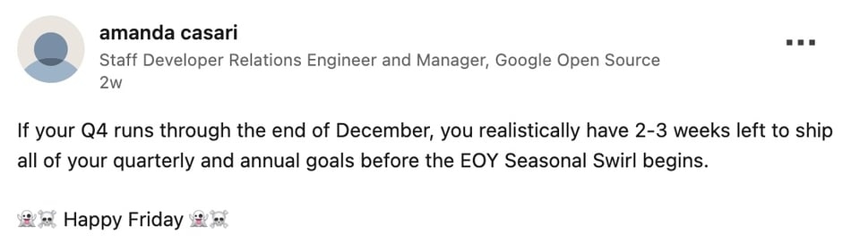 a post from amanda casari