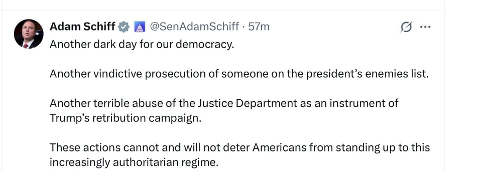 Adam Schiff calls out Trump’s vindictive indictment of Tish James