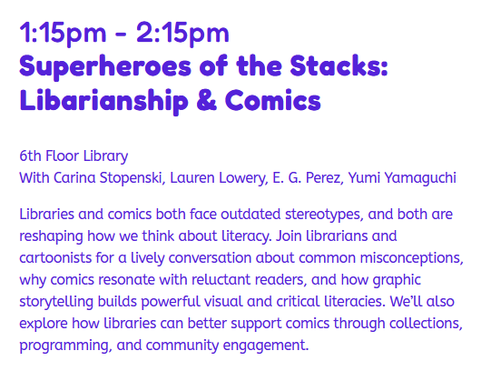 screenshot from the PIE [pittsburgh indie expo] website depicting the time and details for the aforementioned panel, taking place from 1:15pm to 2:15pm in the 6th floor library.