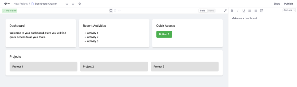 dashboard without shadcn/ui