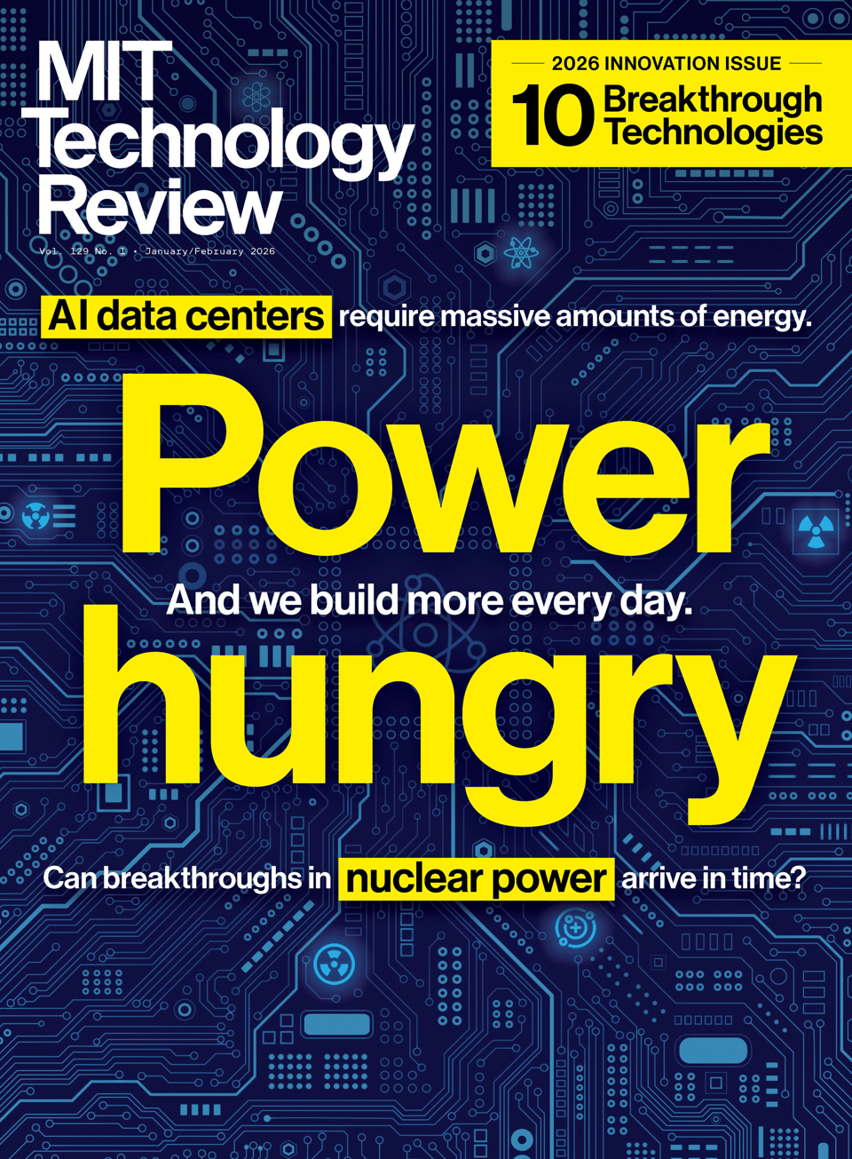 Image from the front cover of the MIT Technology Review 2026