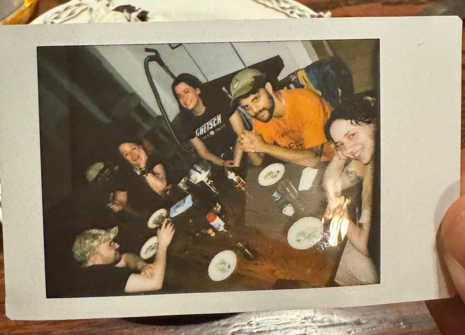 a polaroid of myself and my friends for a little birthday party!