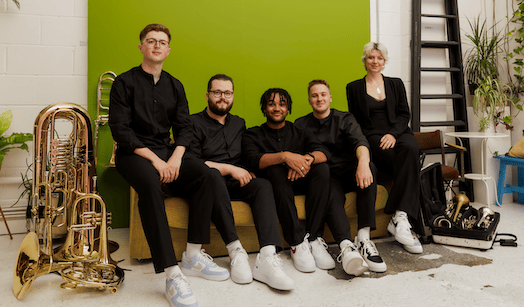 Members of a Brass Quintet with instruments