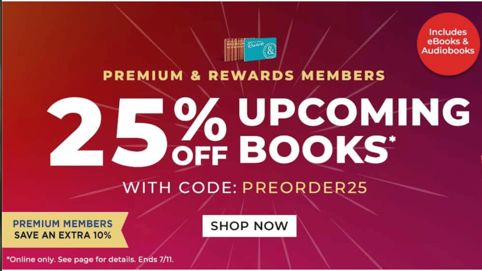 Preorder banner for B&N's annual sale