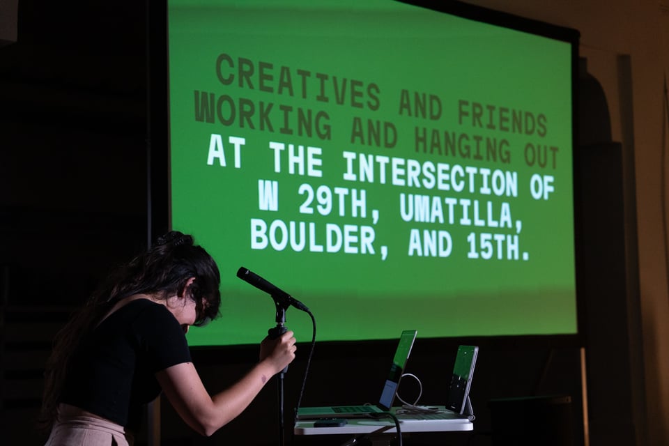 An artist statement on a screen.