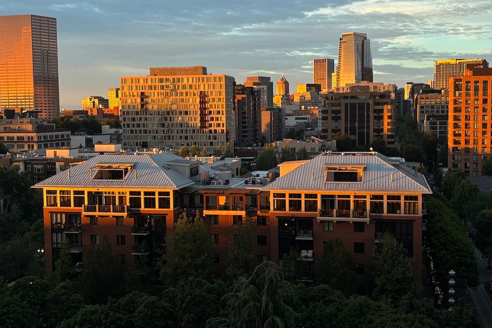 downtown portland, around 7 am in July
