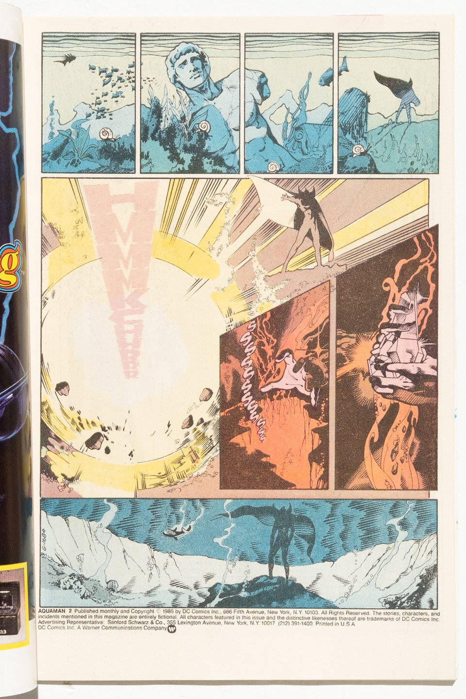 a page from "Aquaman" by Craig Hamilton. Ocean Master is grabbing mystic stuff from underwater cities in order to be super powerful